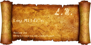 Ley Milán névjegykártya